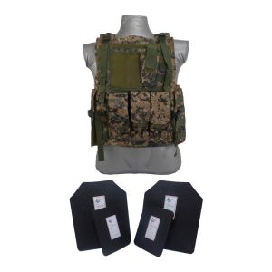 Tactical Scorpion Gear 4 Pc Level III AR500 Body Armor Bearcat Molle Vest Digital Woodland